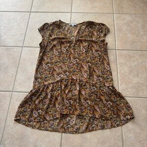 DR2 Mustard and Brown Paisley Top